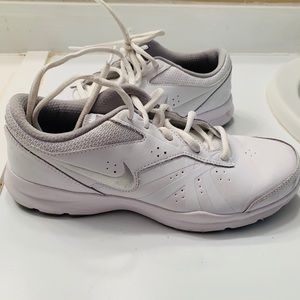 White Nike athletic shoes